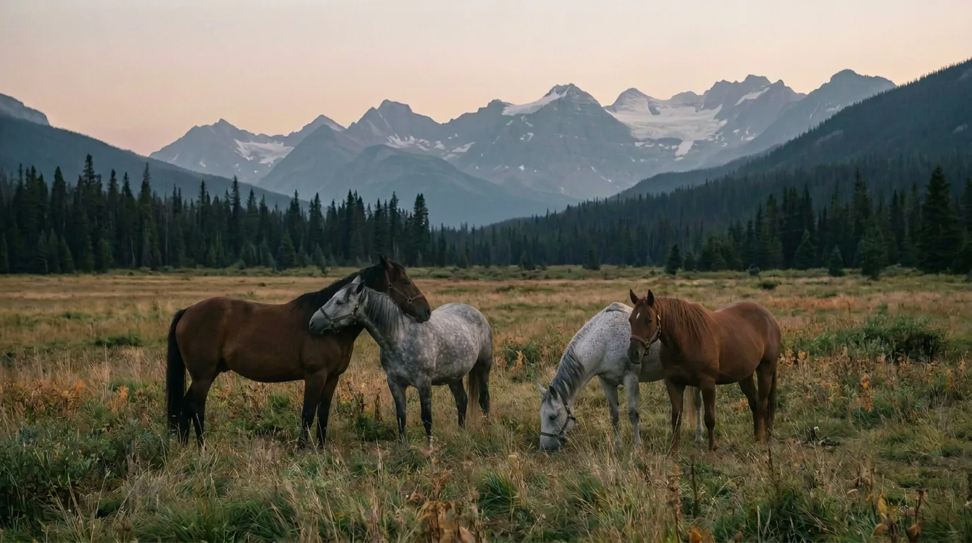 Chevaux en liberté, Les Écuries de Jurens, Haute-Savoie